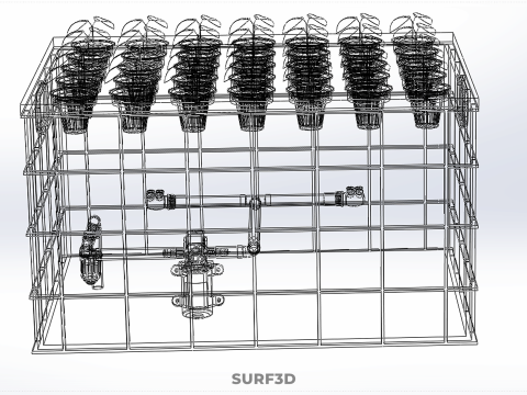 हाइड्रोपोनिक्स एरोपोनिक्स डीडब्ल्यूसी का बढ़ता क्लोन स्टेशन धुंध पंप चक्र 3D मॉडल