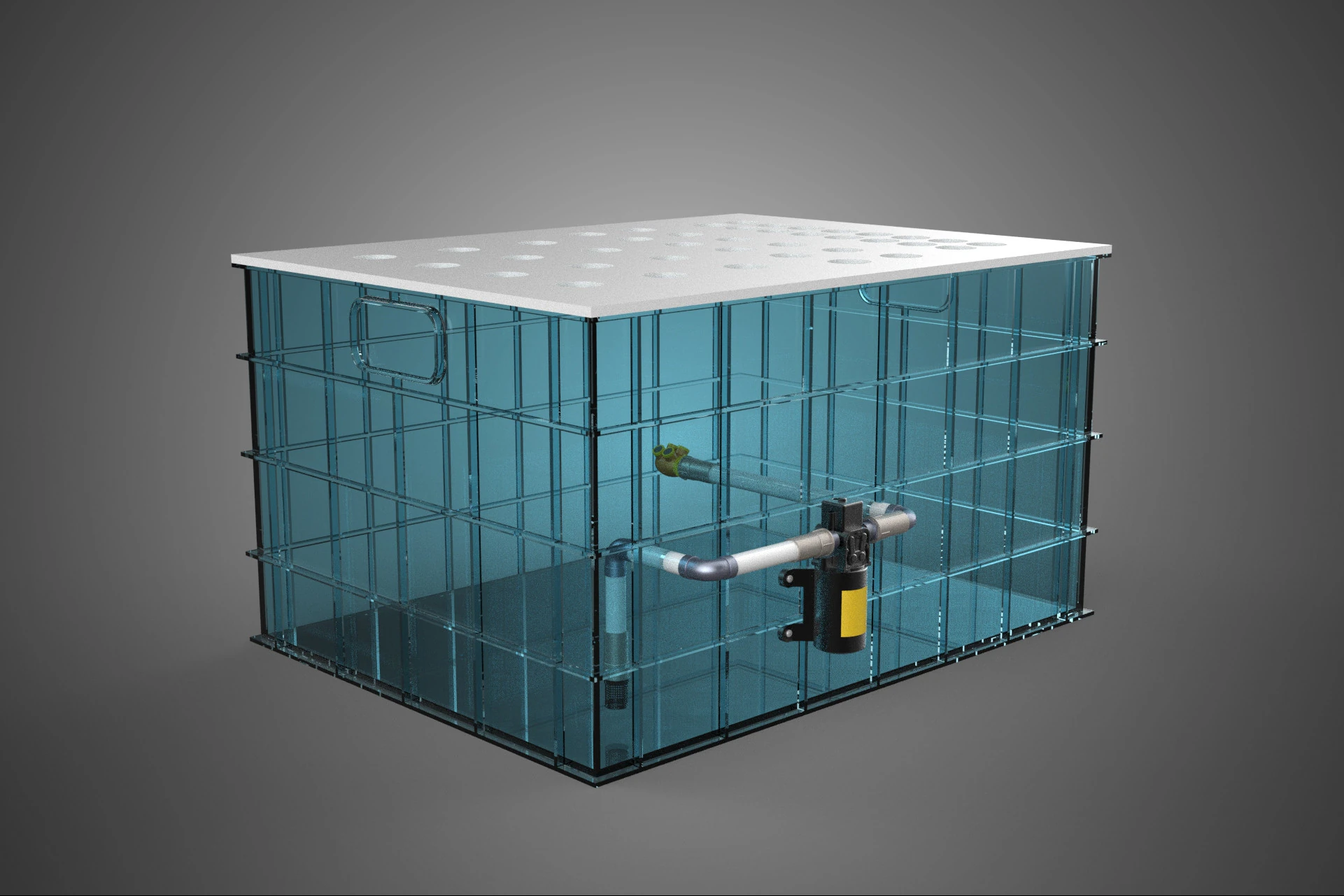 GRID ARRAY PLANTS HYDROPONIC AEROPONIC STATION MIST PUMP SPRAYER 3D Model .c4d .max .obj .3ds .fbx .stl .blend