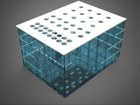 GRID ARRAY TANAMAN HIDROPONIK AEROPONIK STASIUN POMPA KABUT SPRAYER Model 3D