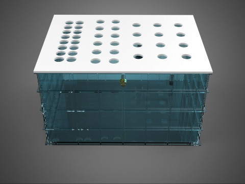 GRID ARRAY TANAMAN HIDROPONIK AEROPONIK STASIUN POMPA KABUT SPRAYER Model 3D