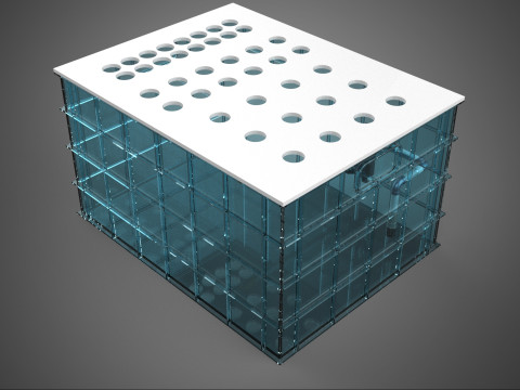 GRID ARRAY TANAMAN HIDROPONIK AEROPONIK STASIUN POMPA KABUT SPRAYER Model 3D
