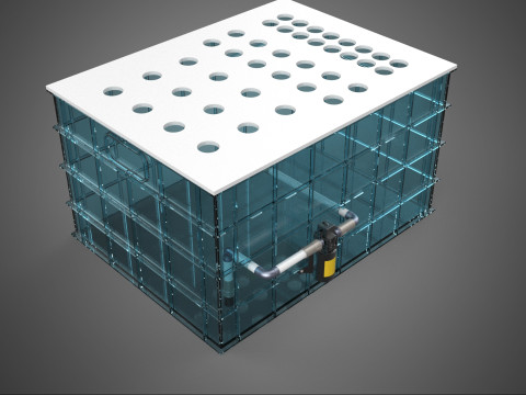 GRID ARRAY TANAMAN HIDROPONIK AEROPONIK STASIUN POMPA KABUT SPRAYER Model 3D