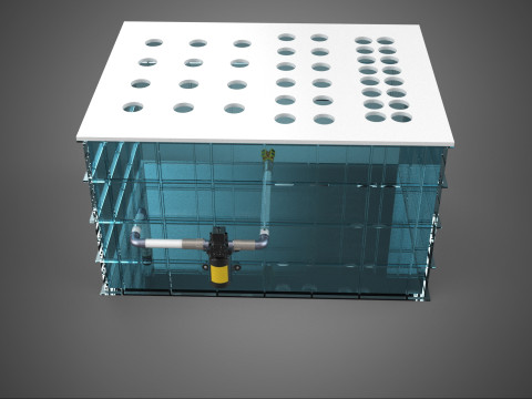 GRID ARRAY TANAMAN HIDROPONIK AEROPONIK STASIUN POMPA KABUT SPRAYER Model 3D