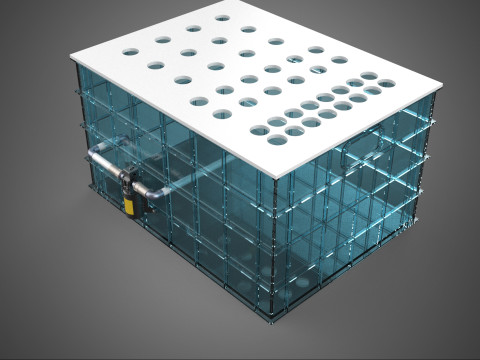 GRID ARRAY TANAMAN HIDROPONIK AEROPONIK STASIUN POMPA KABUT SPRAYER Model 3D