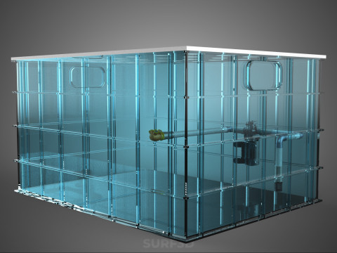 GRID ARRAY TANAMAN HIDROPONIK AEROPONIK STASIUN POMPA KABUT SPRAYER Model 3D