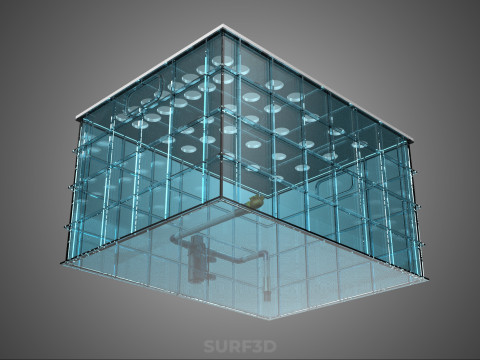 GRID ARRAY TANAMAN HIDROPONIK AEROPONIK STASIUN POMPA KABUT SPRAYER Model 3D