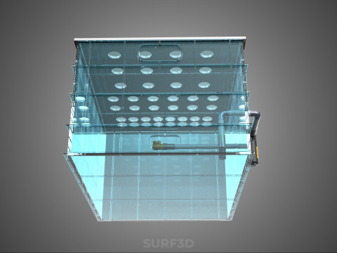 GRID ARRAY TANAMAN HIDROPONIK AEROPONIK STASIUN POMPA KABUT SPRAYER Model 3D