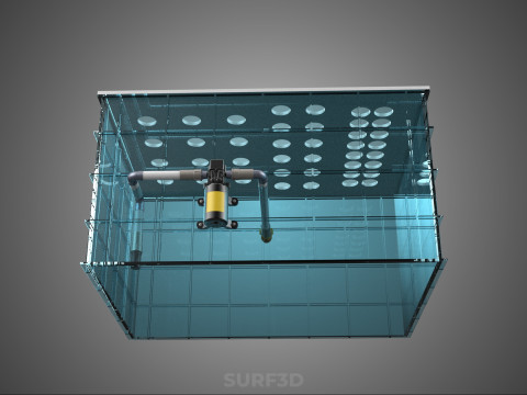 GRID ARRAY TANAMAN HIDROPONIK AEROPONIK STASIUN POMPA KABUT SPRAYER Model 3D