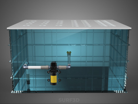 GRID ARRAY TANAMAN HIDROPONIK AEROPONIK STASIUN POMPA KABUT SPRAYER Model 3D
