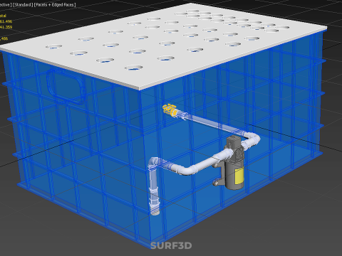 GRID ARRAY TANAMAN HIDROPONIK AEROPONIK STASIUN POMPA KABUT SPRAYER Model 3D