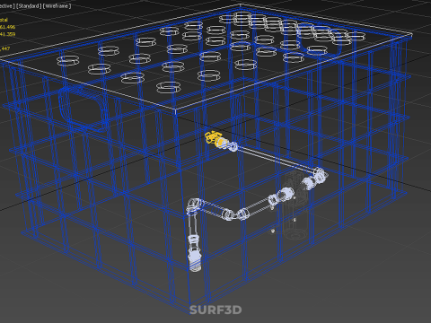 GRID ARRAY TANAMAN HIDROPONIK AEROPONIK STASIUN POMPA KABUT SPRAYER Model 3D
