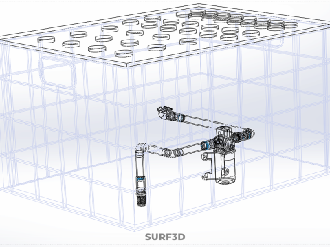 GRID ARRAY TANAMAN HIDROPONIK AEROPONIK STASIUN POMPA KABUT SPRAYER Model 3D