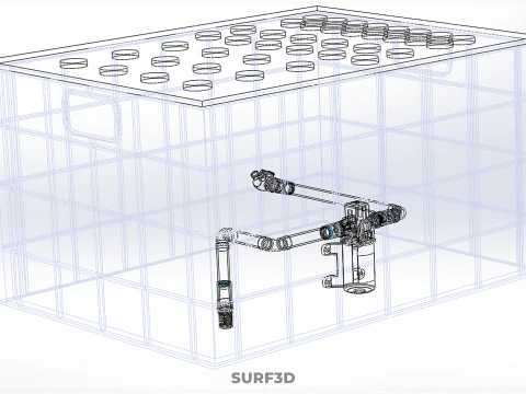 GRID ARRAY PLANTS HYDROPONIC AEROPONIC STATION MIST PUMP SPRAYER 3D Model