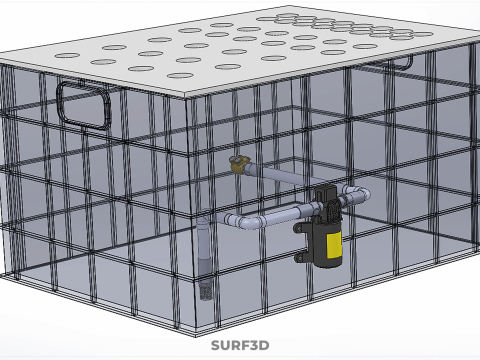 GRID ARRAY TANAMAN HIDROPONIK AEROPONIK STASIUN POMPA KABUT SPRAYER Model 3D