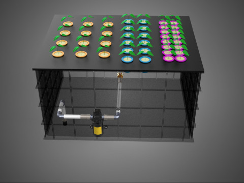 Automatisches aeroponisches Klonstations-Pflanzenspray-Klon-Kloner-Set 3D Modell