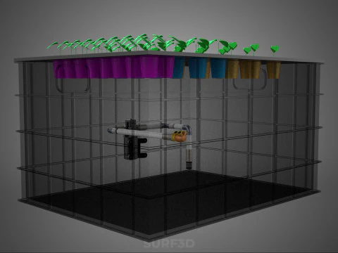 AUTOMATIC AEROPONIC CLONE STATION PLANT SPRAY CLONING CLONER KIT 3D Model