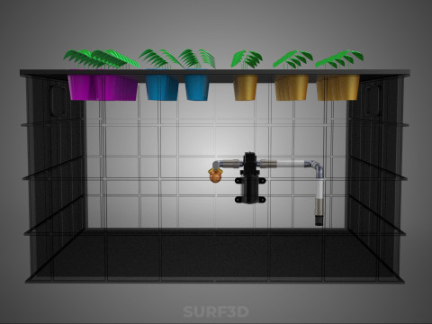 Automatisches aeroponisches Klonstations-Pflanzenspray-Klon-Kloner-Set 3D Modell