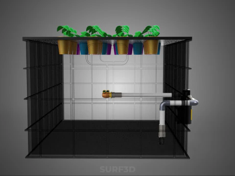 AUTOMATIC AEROPONIC CLONE STATION PLANT SPRAY CLONING CLONER KIT 3D Model