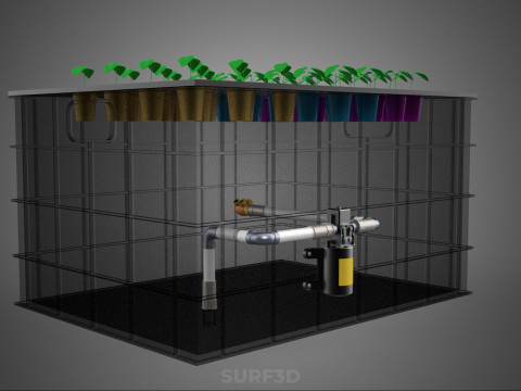 Automatisches aeroponisches Klonstations-Pflanzenspray-Klon-Kloner-Set 3D Modell