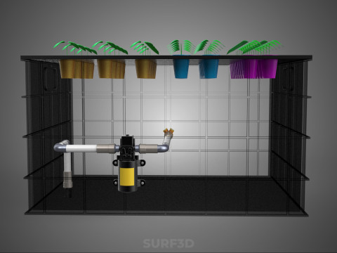 Automatisches aeroponisches Klonstations-Pflanzenspray-Klon-Kloner-Set 3D Modell