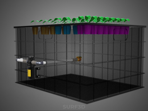 Automatisches aeroponisches Klonstations-Pflanzenspray-Klon-Kloner-Set 3D Modell