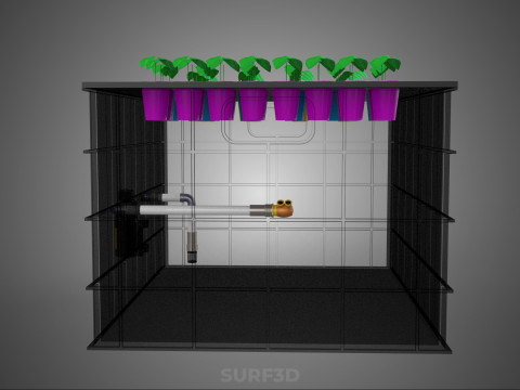 Automatisches aeroponisches Klonstations-Pflanzenspray-Klon-Kloner-Set 3D Modell