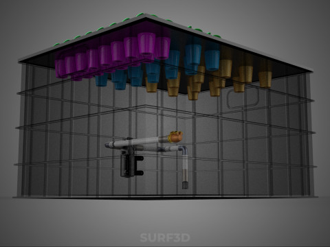 Automatisches aeroponisches Klonstations-Pflanzenspray-Klon-Kloner-Set 3D Modell