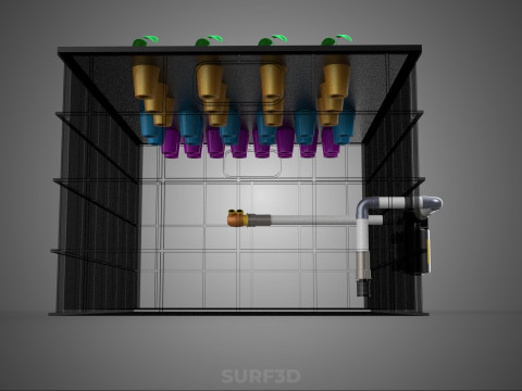 Automatisches aeroponisches Klonstations-Pflanzenspray-Klon-Kloner-Set 3D Modell