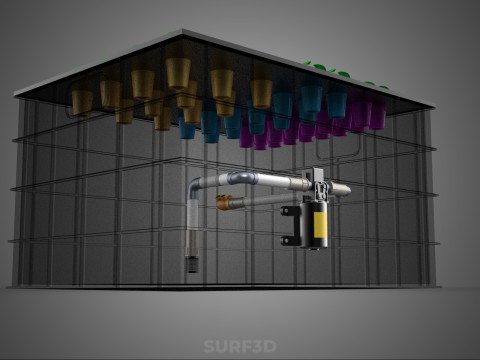 Automatisches aeroponisches Klonstations-Pflanzenspray-Klon-Kloner-Set 3D Modell