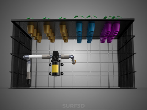 Automatisches aeroponisches Klonstations-Pflanzenspray-Klon-Kloner-Set 3D Modell