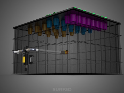 Automatisches aeroponisches Klonstations-Pflanzenspray-Klon-Kloner-Set 3D Modell