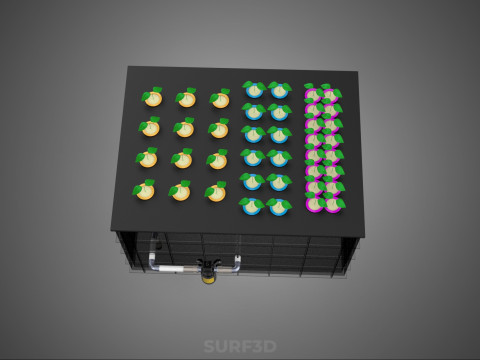 Automatisches aeroponisches Klonstations-Pflanzenspray-Klon-Kloner-Set 3D Modell