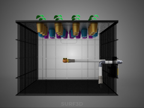 Automatisches aeroponisches Klonstations-Pflanzenspray-Klon-Kloner-Set 3D Modell