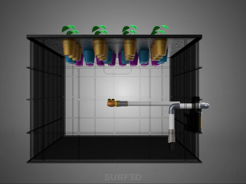 AUTOMATIC AEROPONIC CLONE STATION PLANT SPRAY CLONING CLONER KIT 3D Model