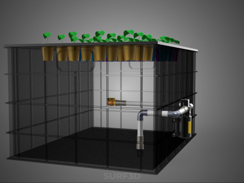 Automatisches aeroponisches Klonstations-Pflanzenspray-Klon-Kloner-Set 3D Modell