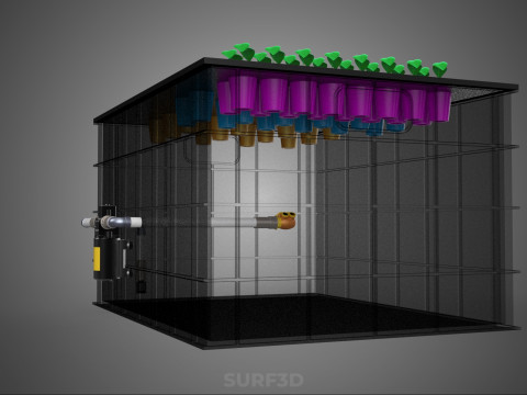 Automatisches aeroponisches Klonstations-Pflanzenspray-Klon-Kloner-Set 3D Modell