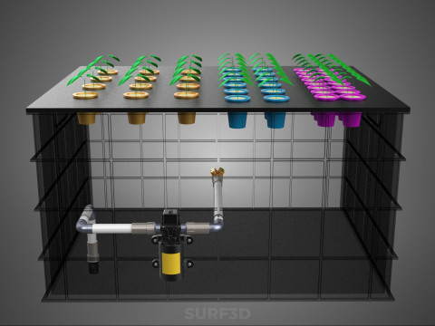 Automatisches aeroponisches Klonstations-Pflanzenspray-Klon-Kloner-Set 3D Modell