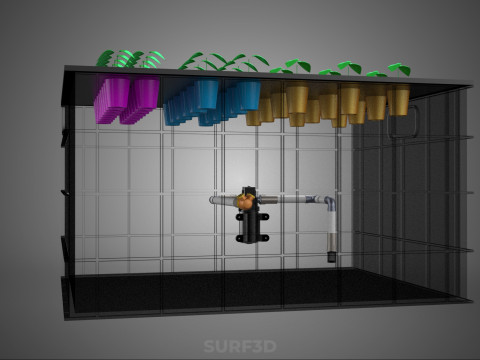 Automatisches aeroponisches Klonstations-Pflanzenspray-Klon-Kloner-Set 3D Modell