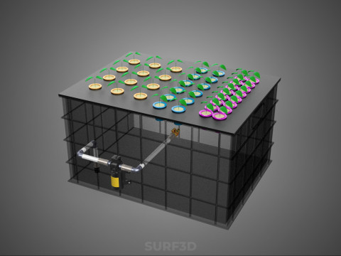 Automatisches aeroponisches Klonstations-Pflanzenspray-Klon-Kloner-Set 3D Modell