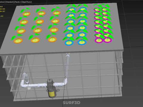 Automatisches aeroponisches Klonstations-Pflanzenspray-Klon-Kloner-Set 3D Modell