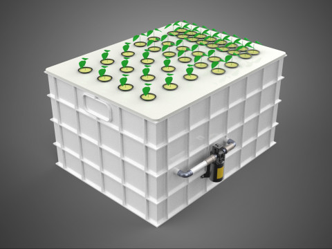 AEROPONIC HYDROPONIC STEINWOLLE-PFLANZKASTEN-POD-KULTURSYSTEM UP 3D Modell