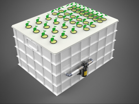AEROPONIC HYDROPONIC STEINWOLLE-PFLANZKASTEN-POD-KULTURSYSTEM UP 3D Modell