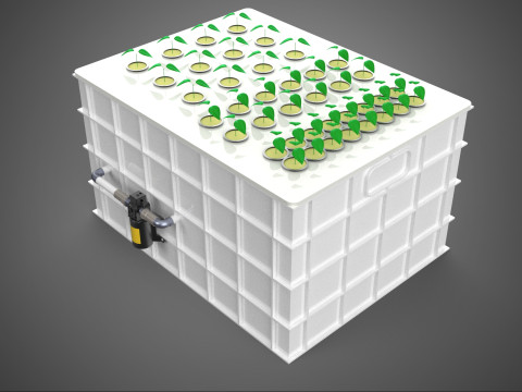 AEROPONIC HYDROPONIC STEINWOLLE-PFLANZKASTEN-POD-KULTURSYSTEM UP 3D Modell