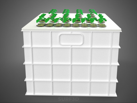 AEROPONIC HYDROPONIC STEINWOLLE-PFLANZKASTEN-POD-KULTURSYSTEM UP 3D Modell