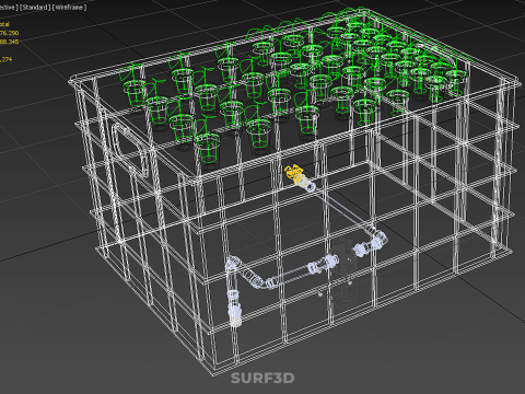 AEROPONIC HYDROPONIC STEINWOLLE-PFLANZKASTEN-POD-KULTURSYSTEM UP 3D Modell