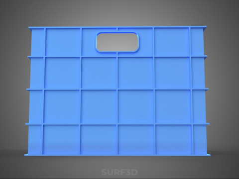 STANDART DİKDÖRTGEN MAVİ PLASTİK KASA KUTUSU EL KONTEYNERI 3D Model