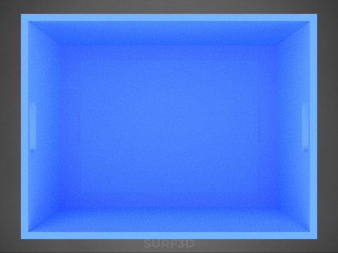 STANDART DİKDÖRTGEN MAVİ PLASTİK KASA KUTUSU EL KONTEYNERI 3D Model