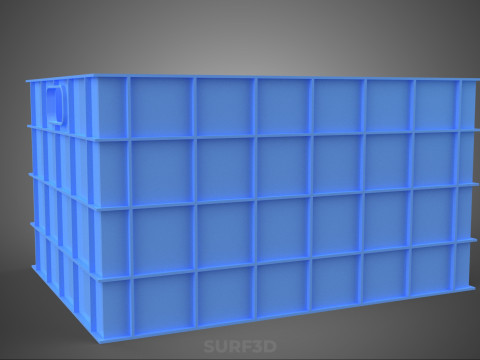 STANDART DİKDÖRTGEN MAVİ PLASTİK KASA KUTUSU EL KONTEYNERI 3D Model