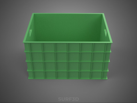 СТАНДАРТНЫЙ КВАДРАТНЫЙ ЗЕЛЕНЫЙ МОДУЛЬНЫЙ ПЛАСТИКОВЫЙ ЯЩИК ДЛЯ ХРАНЕНИЯ УТИЛИТОВ 3D Модель