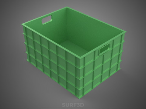 СТАНДАРТНЫЙ КВАДРАТНЫЙ ЗЕЛЕНЫЙ МОДУЛЬНЫЙ ПЛАСТИКОВЫЙ ЯЩИК ДЛЯ ХРАНЕНИЯ УТИЛИТОВ 3D Модель
